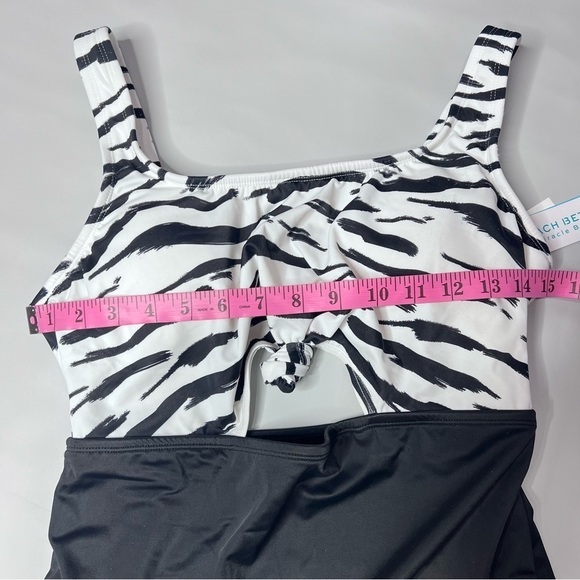 Nwt Beach Betty Women's Slimming Control Tie-Front Cut Out One Piece Swimsuit M - Picture 11 of 14